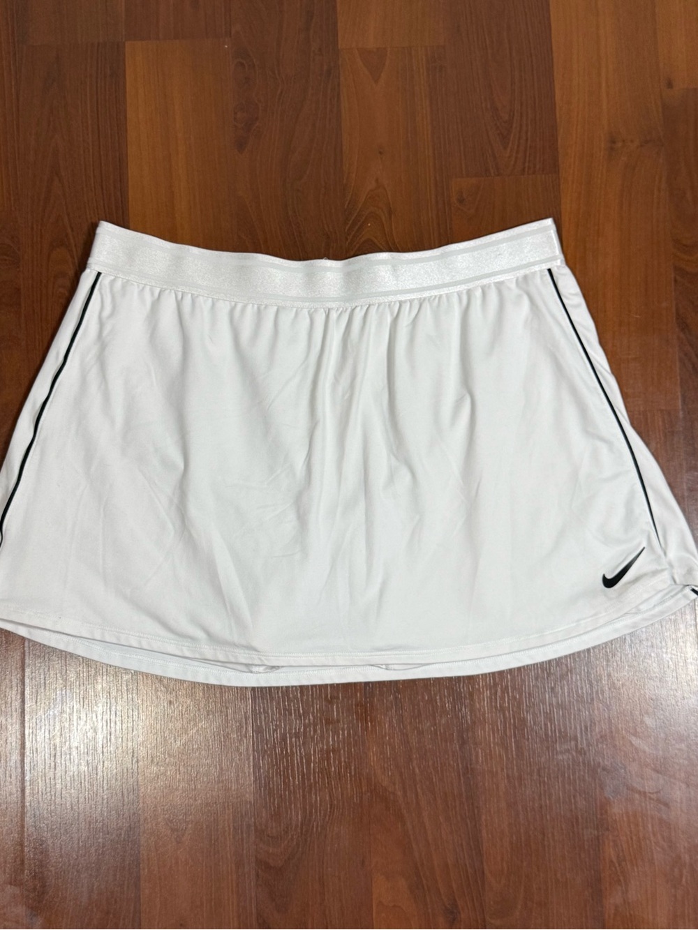 Nike White Dri-FIT Athletic Skirt with Light Gray Logo